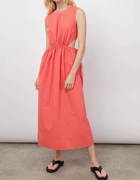 yvette cutout dress in spiced coral