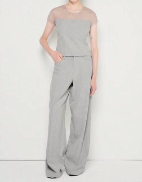 luxenbourg baggy trouser in gray pinstripe