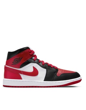 Nike Air Jordan 1 mid sneakers in black and red