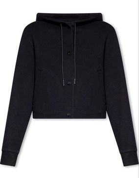 Theory Button-Up Hooded Drawstring Jacket