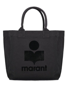 Isabel Marant Logo Flocked Open-Top Tote Bag