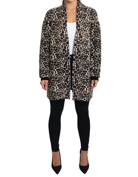 layla leopard cardigan in beige