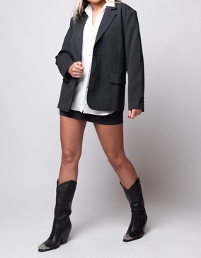 women's laken blazer in charcoal