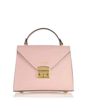 Peggy Leather Top Handle Satchel Bag - Pink Color