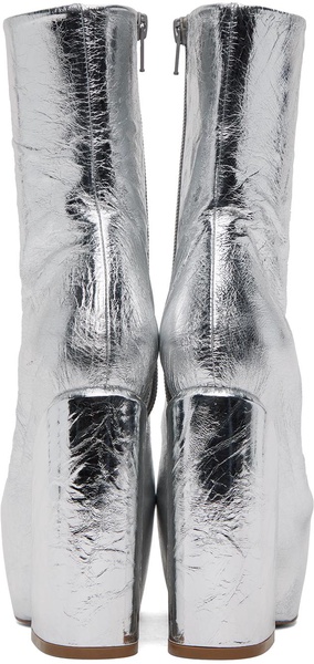 Silver Leather Boots