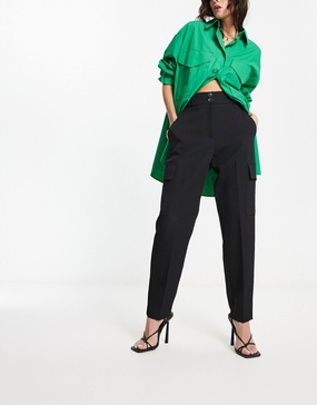 River Island utility cigarette pants in black