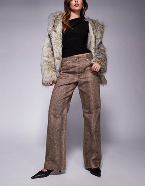 River Island snake print jean in brown