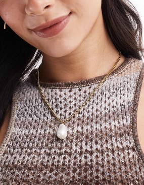 Petit Moments cumeira stainless steel necklace with pearl pendant