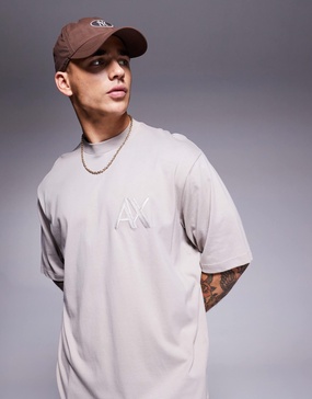 Armani Exchange tonal logo t-shirt in beige