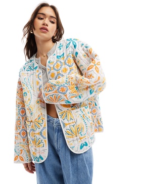 ASOS DESIGN quilted handkerchief print jacket