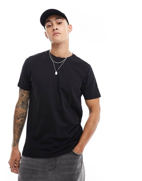 Brave Soul crew neck pocket T-shirt in black