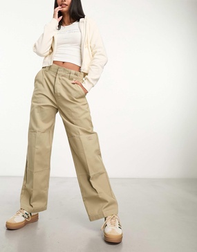 Dickies sawyerville pants with double knee stitching in khaki