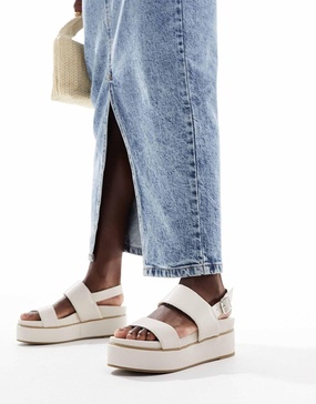 ASOS DESIGN Tucker 2 chunky flatforms in off white