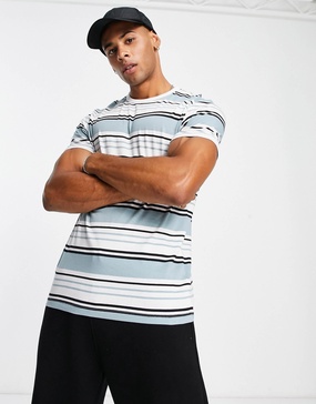 New Look stripe t-shirt in blue