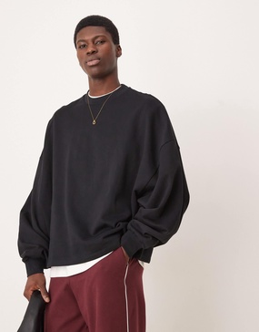 ASOS DESIGN essential extreme oversized sweatshirt in black