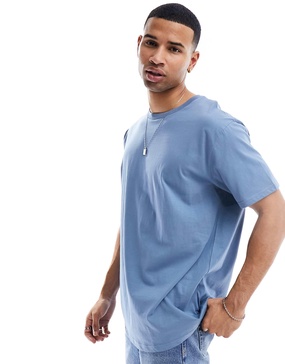 Brave Soul oversized T-shirt in coronet blue