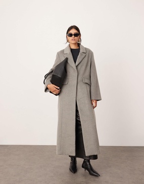 ASOS EDITION tailored clean oversized maxi coat in pale gray