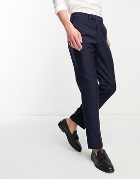 French Connection wedding suit pants in navy