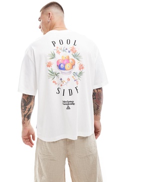 ONLY & SONS super oversized T-shirt with Pool Side back print in off-white