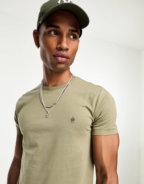 French Connection crew neck T-shirt in light khaki