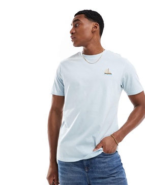 Threadbare boat embroidery T-shirt in baby blue