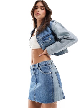 Mango mixed denim mini skirt in blue - part of a set