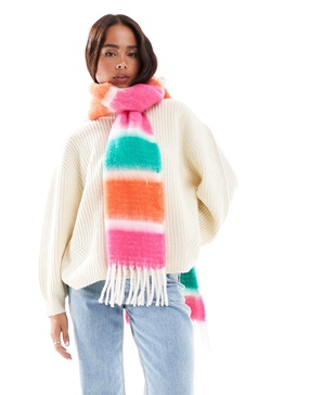 ASOS DESIGN scarf with multi color stripe design