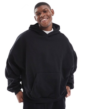 ASOS DESIGN premium heavyweight extreme oversized hoodie 400gsm in black