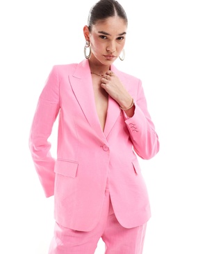 Mango linen blazer in pink - part of a set