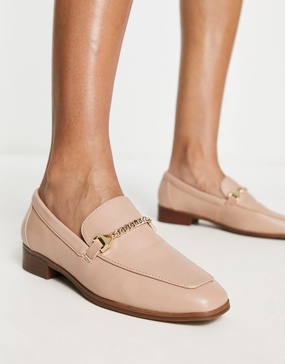 Aldo Valenaclya chain loafers in toasted almond