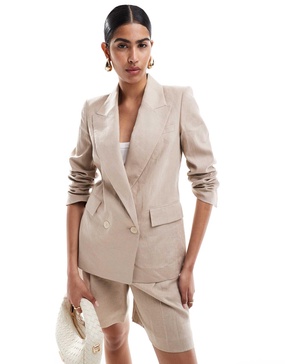 Mango linen blazer in beige - part of a set