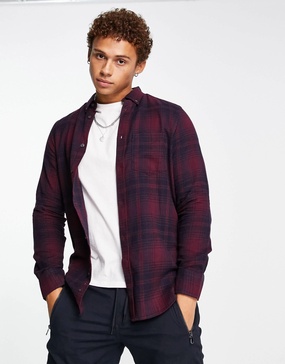 French Connection long sleeve check flannel shirt in chateaux