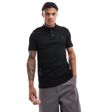 French Connection short sleeve polo shirt in black