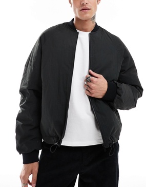 ASOS DESIGN oversized bomber jacket in black