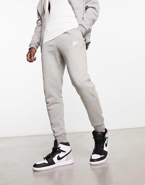 Nike Club cuffed sweatpants in gray