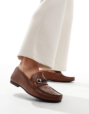 Walk London Luigi Rope Loafers In Tan Leather