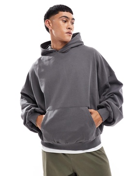 ASOS DESIGN essential extreme oversized hoodie in charcoal