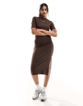 Nike Essential midi dress in brown