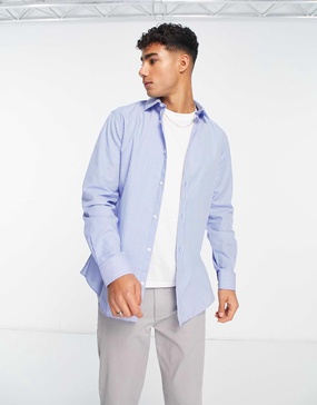 French Connection stripe shirt in mid blue