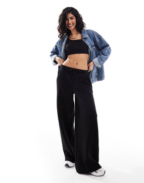 Noisy May wide leg sweatpants in black - part of a set