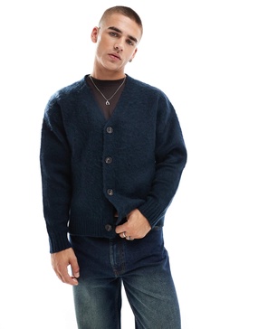 Cotton On boxy fit knitted cardigan in navy