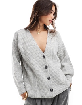 Cotton On oversized cardigan in gray heather