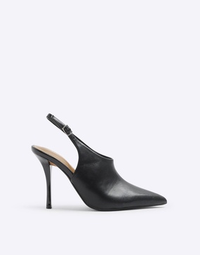 River Island heeled clean shoe boots in black