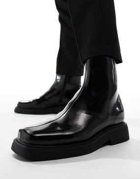 ASOS DESIGN chelsea boots in black with square toe