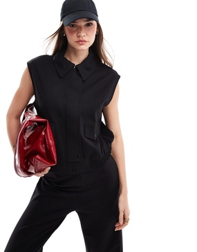 Mango utility vest in black - part of a set