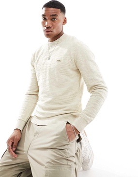 Calvin Klein winter slub crew neck sweater in cream