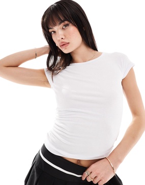 Cotton On cap sleeve crop top in white