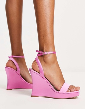 Aldo Nuala curved wedge sandals in pink