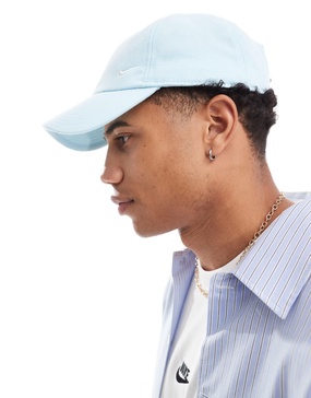 Nike Club metallic swoosh cap in light blue