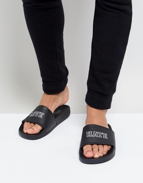 Brave Soul Love Hate Slider Flip Flops